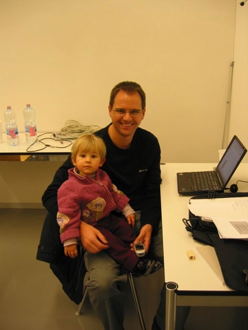 Bernhard Bhlmann with daughter Celina, the youngest sprinter