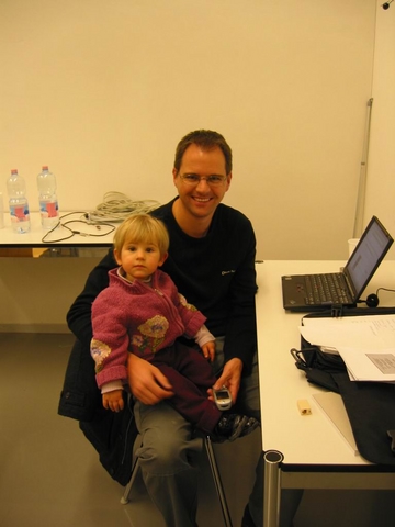 Bernhard B�hlmann with daughter Celina, the youngest sprinter
